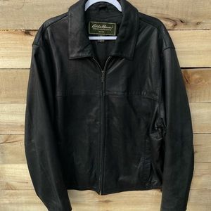 Eddie Bauer Leather Jacket, Vintage Retro Coat